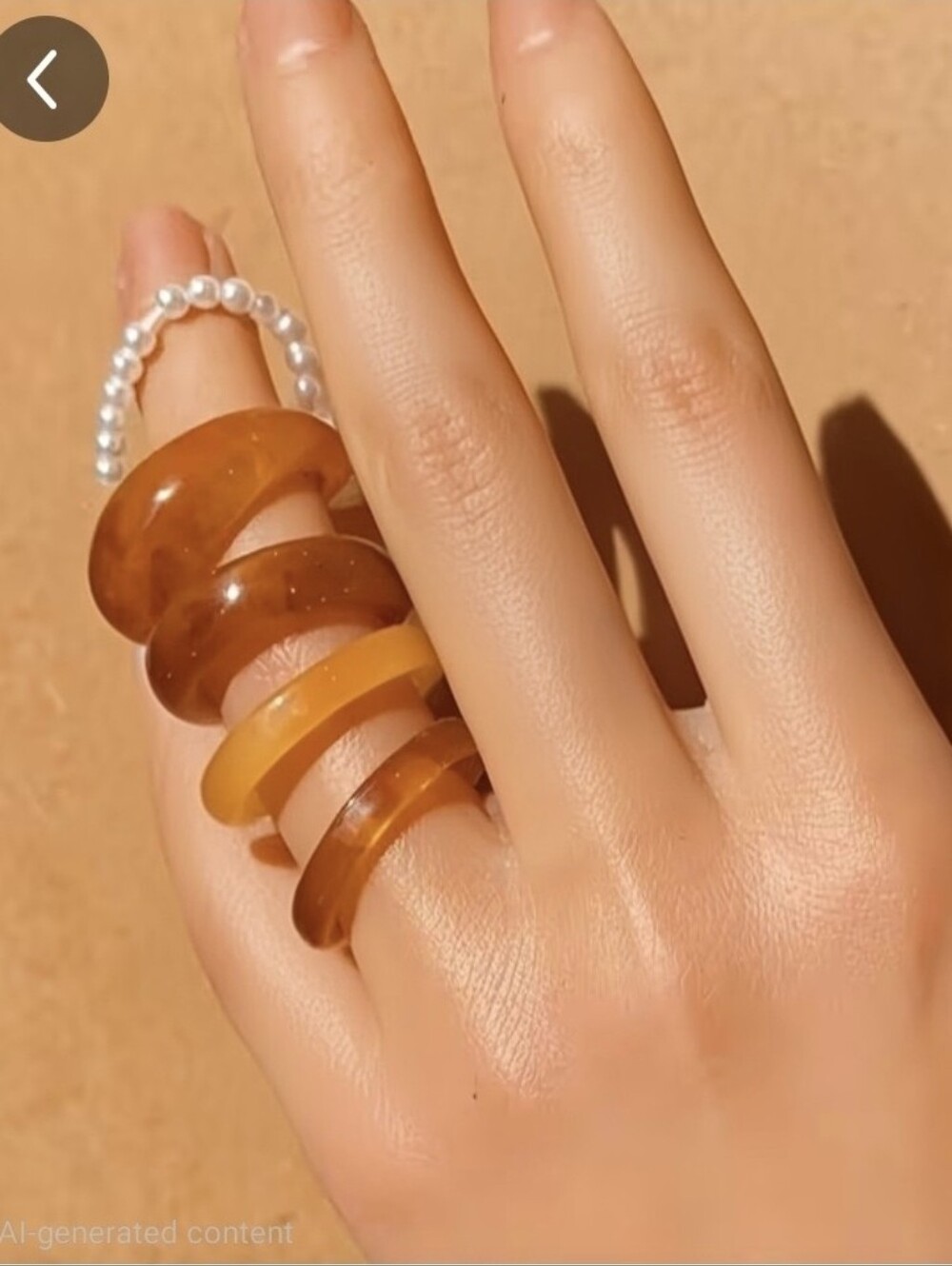 Amber Tonal Resin Stackable Rings - Women Jewelry